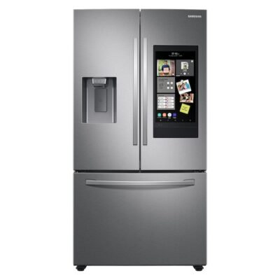 26.5 cu. ft. Large Capacity 3-Door French Door Refrigerator with Family Hub™ and External Water & Ice Dispenser in Stainless Steel