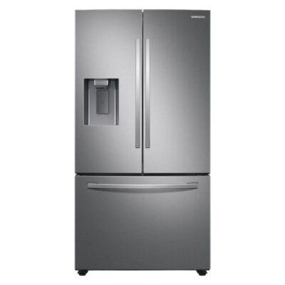 27 cu. ft. Large Capacity 3-Door French Door Refrigerator with External Water & Ice Dispenser in Stainless Steel