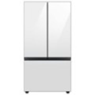 Samsung – BESPOKE 24 cu. ft. 3-Door French Door Counter Depth Smart Refrigerator with AutoFill Water Pitcher – White Glass