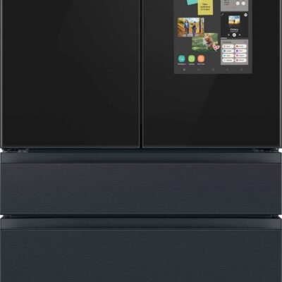 Samsung – BESPOKE 29 cu. ft. 4-Door French Door Smart Refrigerator with Family Hub – Matte Black Steel